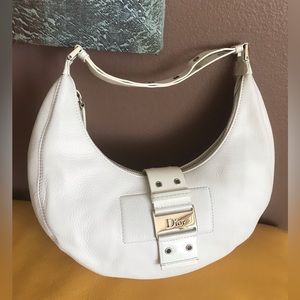Christian Dior/CD/ Bag/Authentic/Leather/ white